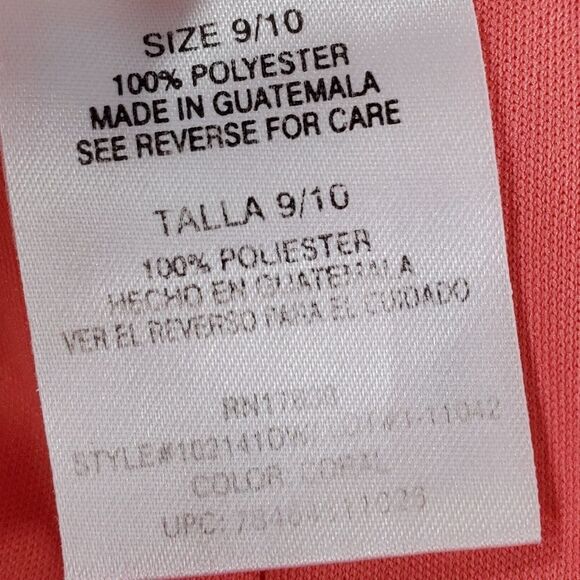 🔺️Vintage Lisa Jo Coral Floral Print Sleeveless Top Size 9/10 - Picture 9 of 10